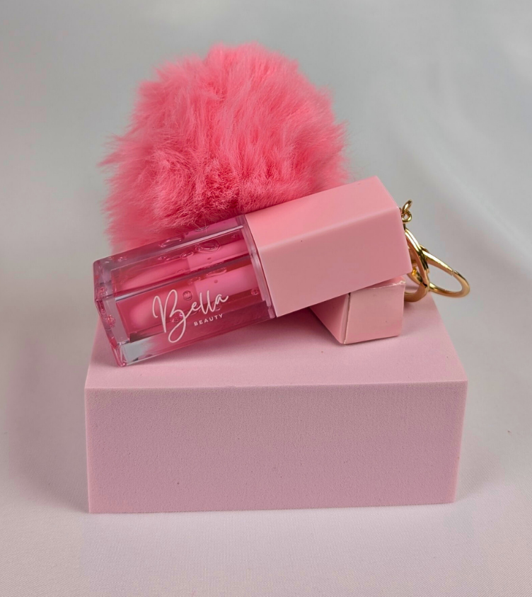 Bella Beauty Keychain Lipgloss Bubble Gum