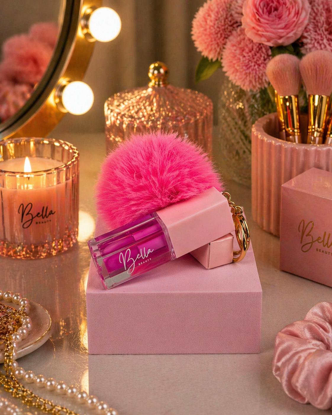 Bella Beauty Keychain Lipgloss Cherry
